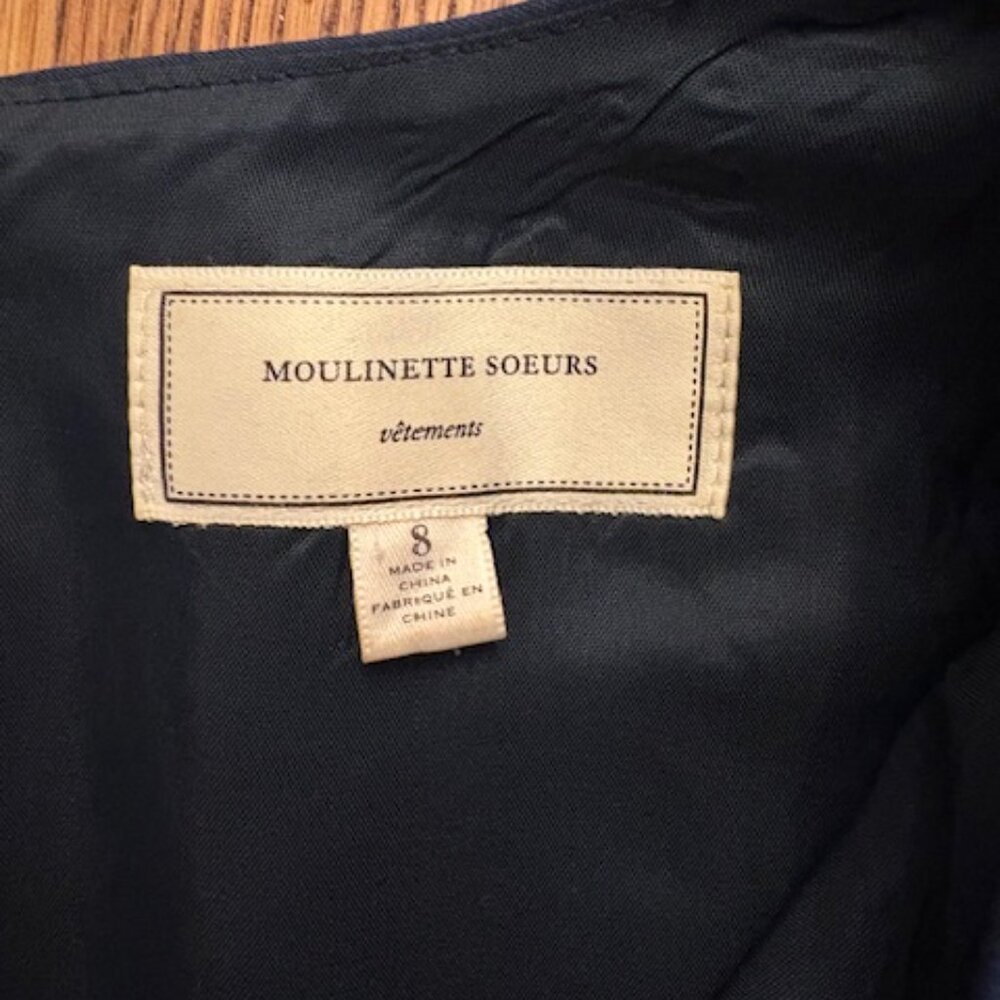 MOULINETTE SOEURS Anthropologie Bellflower Blue Embroidered dress Sz 8 - Picture 5 of 6